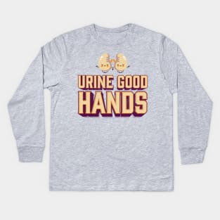 Kidney disease Urine Good Hands Kidney Care Pun Vintage Kids Long Sleeve T-Shirt